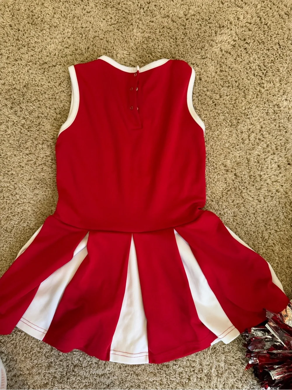 Under Armour Red & White Cheerleader Dress with Pleated Skirt